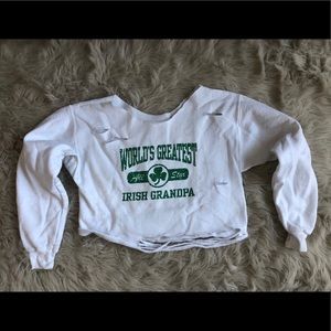 World’s Greatest Irish Grandpa cut up Sweatshirt Size M